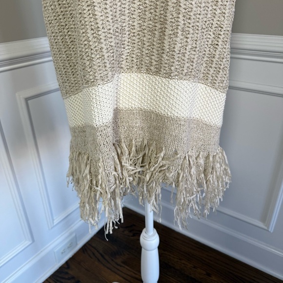 Lane Bryant Open Knit Sleeveless Sweater 18/20 Tunic Fringe Boho Hippie Beachy - Picture 3 of 7